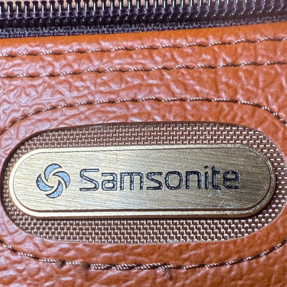 Vintage Samsonite Shoulder Messenger Luggage Bag Tan Brown